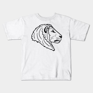 Lion face, line art Kids T-Shirt